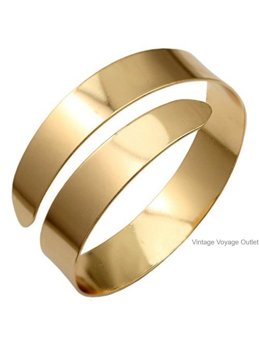 Adjustable Gold Tone Alloy Upper Arm Cuff Bracelet Armlet